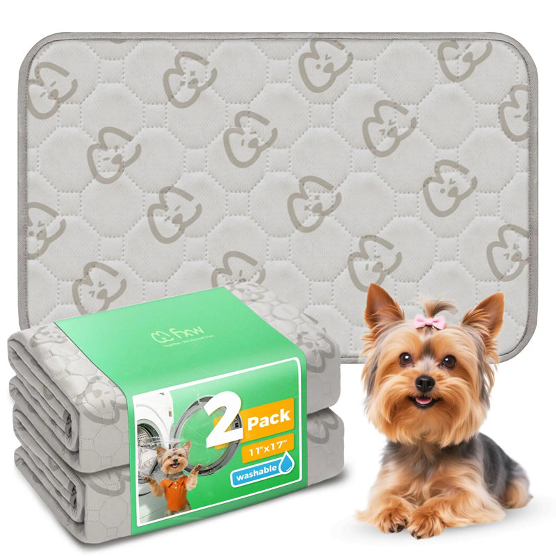Protège-peluche lavable pour chiens, antidérapant et antidérapant, spécialement conçu pour les cages de 18 pouces, rectangulaire de 11 po x 17 po, kaki, 2 paquets