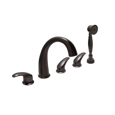 3 Handle Deck Roman Tub Faucet with Diverter