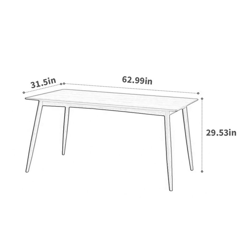Khiyan Cherry Solid Wood Dining Table, 31.5" W x 62.99" L