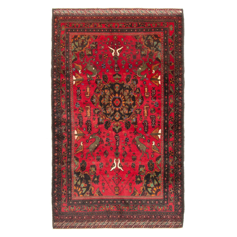 Tapis rouge Teimani 3 pi 9 po x 6 pi 5 po