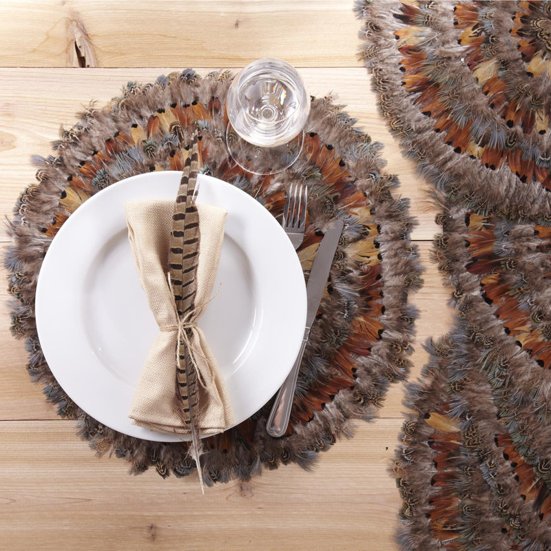 Ensembles de table décoratifs en plumes de faisan de 40 cm