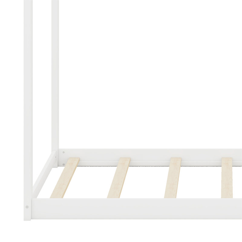 Lit maison en bois, blanc