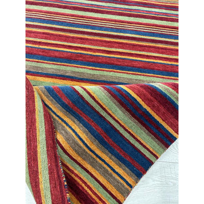 Runner 70 cm x 240 cm Striped Wool Hand Knotted Area Rug