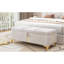 Élégant repose-pieds de rangement rembourré, banc de rangement avec pieds en métal pour la chambre à coucher, salon, entièrement assemblé sauf les pieds