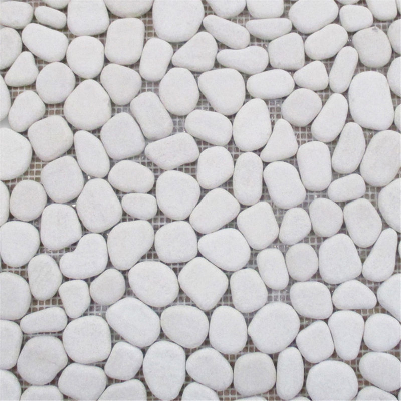 Moleanos 12" x 12" Marble Pebbles Mosaic Wall & Floor Tile