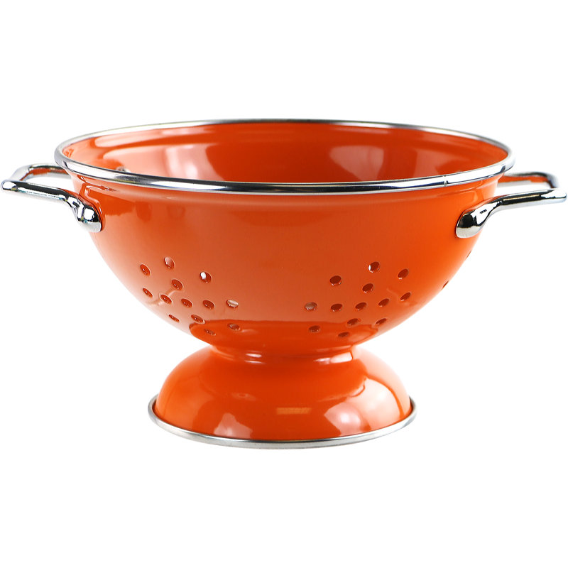 Prep & Savour Adame Steel Colander, Orange, 1 QT