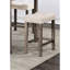 Table de salle à manger à hauteur de comptoir 5 pièces en gris et beige avec tabourets de table en bois massif: table, 4 sièges en lin pour un style moderne