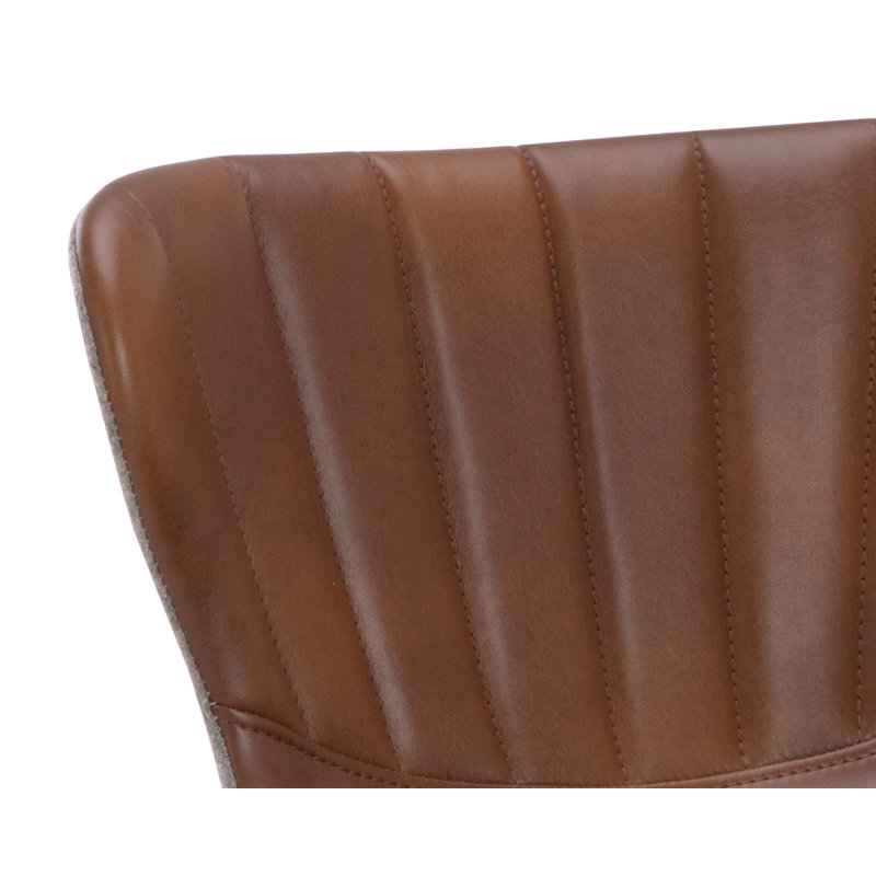 Arabella Upholstered Bar Stool, Brown, Bar Stool (30" Seat Height)