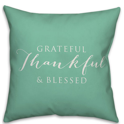  Housse et insert de coussin carré extérieur Thankful Grateful Blessed