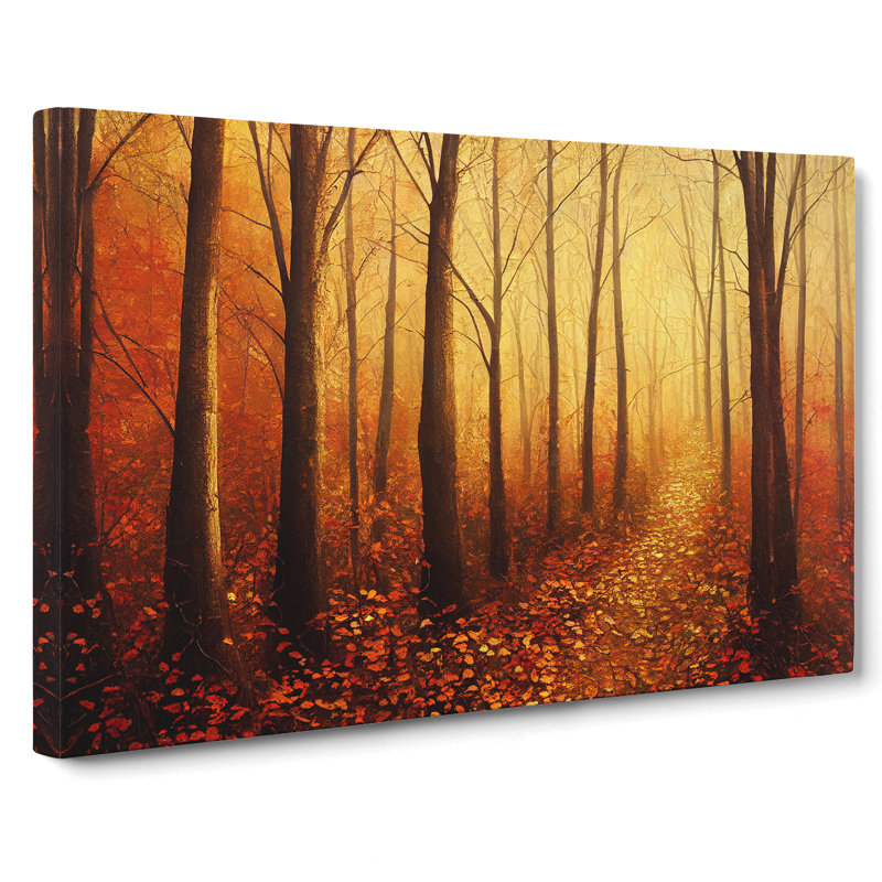 Inspirational Autumn Forest - Wrapped Canvas, 40cm H x 60cm W x 3cm D