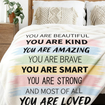 Obtenez des cadeaux pour les femmes, doudou douillet pour la récupération après une opération, cadeau d'encouragement au confort pour maman, ami, sœur, jeté inspirant 50 po x 60 po