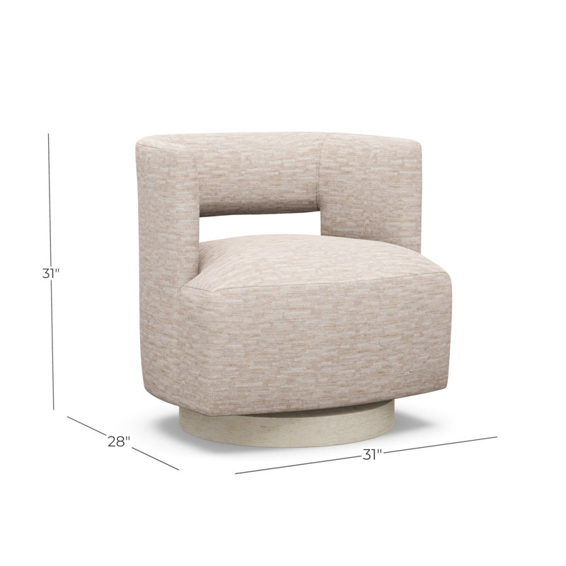 Crystle Swivel Barrel Chair, 8172-88, Sandstone