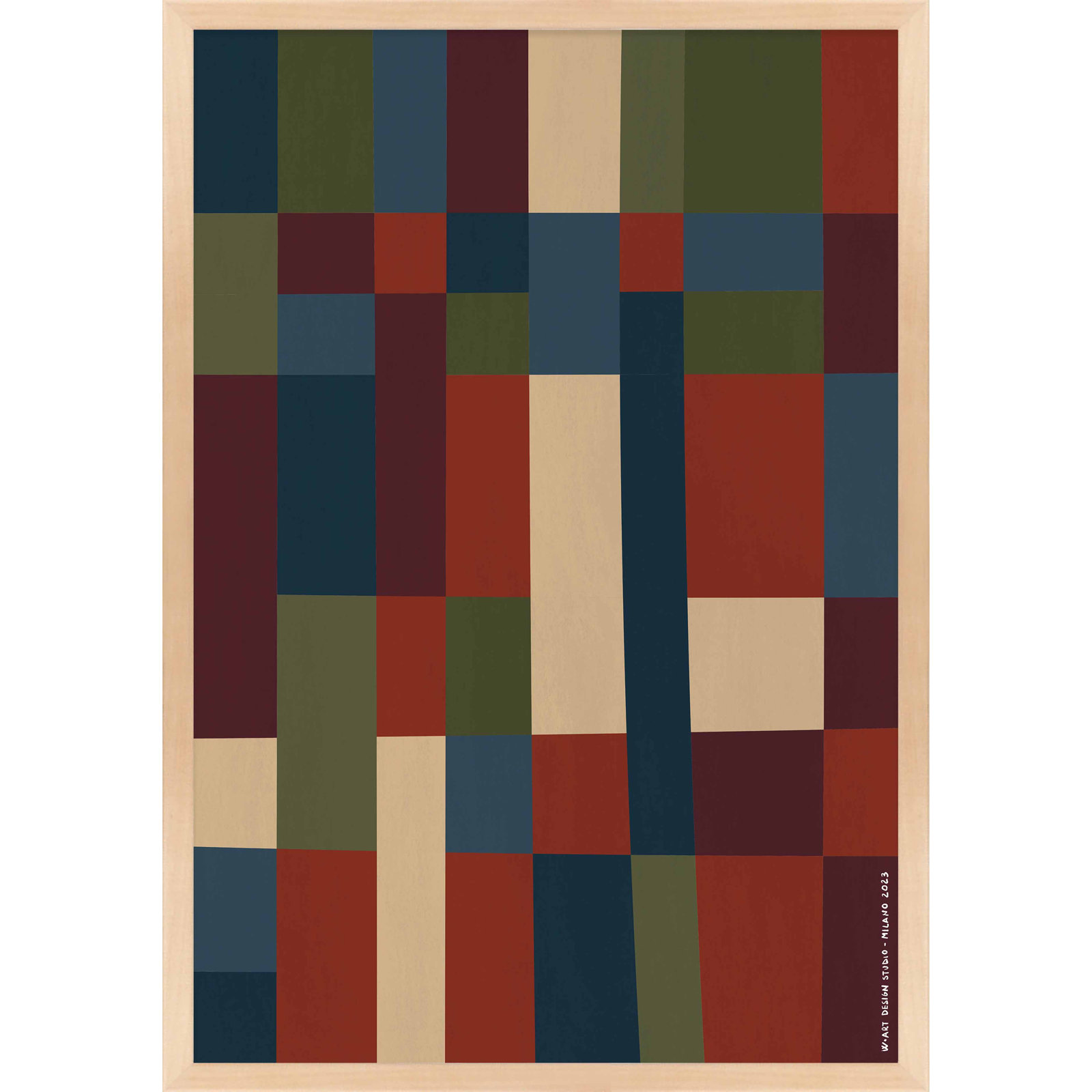 Fragmented Spectrum 6 Print by Romina Gadler, 30" H x 21" W, Maple Framed