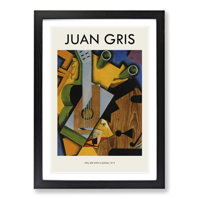 Still Life With Guitar by Juan Gris - Single Picture Frame Print, Black Framed, 36cm H x 27cm W x 2cm D