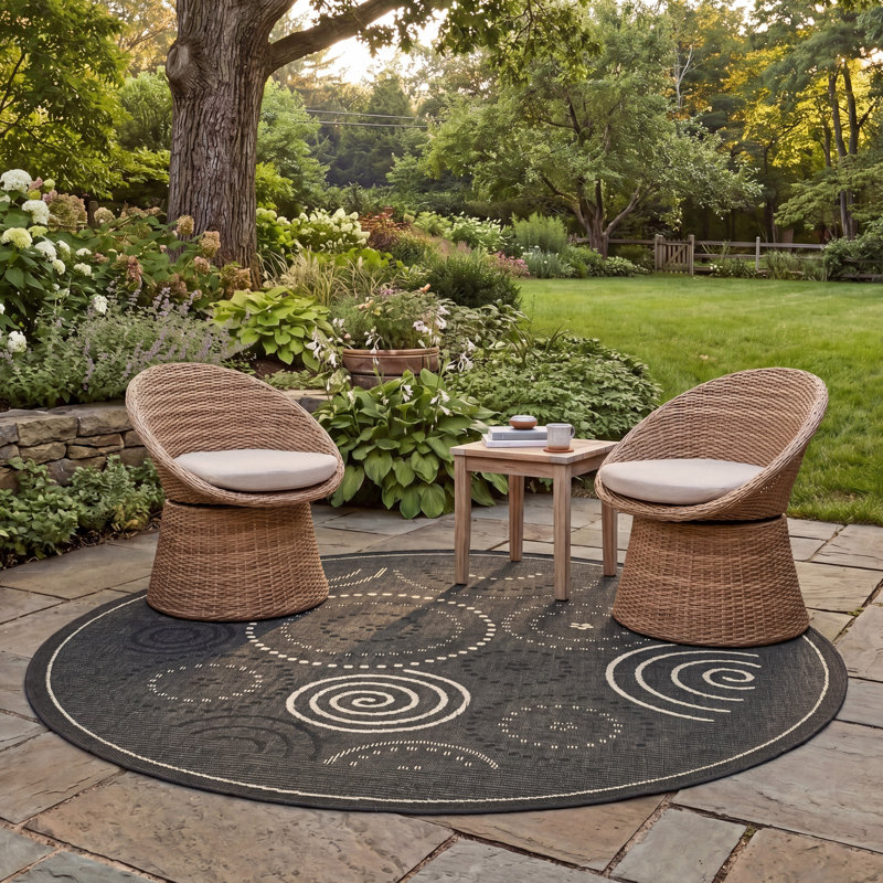 Tapis d'intérieur / extérieur Carole-Louise, Rond 5 pi 3 po