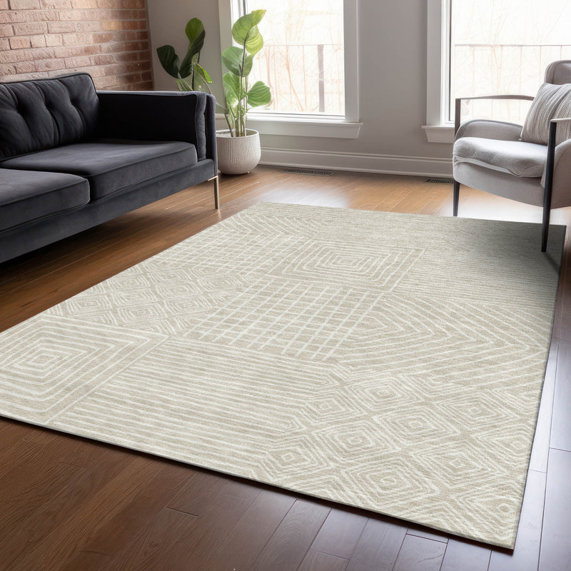 Tapis intérieur / extérieur beige Junia , 8' x 10'