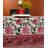 Block Print Cotton Floral Tablecloth White Red-1175566651
