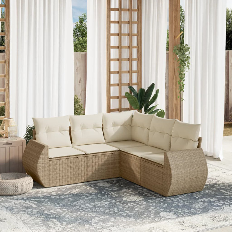 Ensemble de canapé de jardin Vidaxl beige, blanc crème