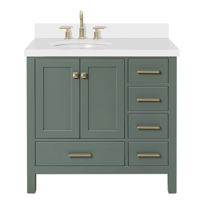 Ensemble de meuble-lavabo simple 37 po Amariani, Vert rétro