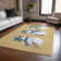 Machine Washable Indoor/Outdoor Christmas Snowman Xhevrie Gold Rug