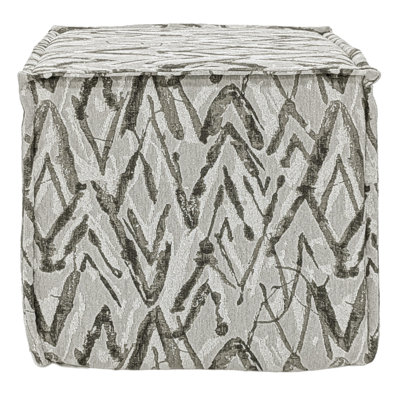 Hampton Square Pouf Ottoman - Latte Flame