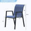 Ensemble de 4 chaises de salle à manger d'extérieur en polyester enduit de PVC avec structure en métal et dossier pour l'extérieur-1236806520