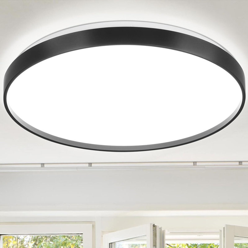 Geza LED Flush Mount, Black