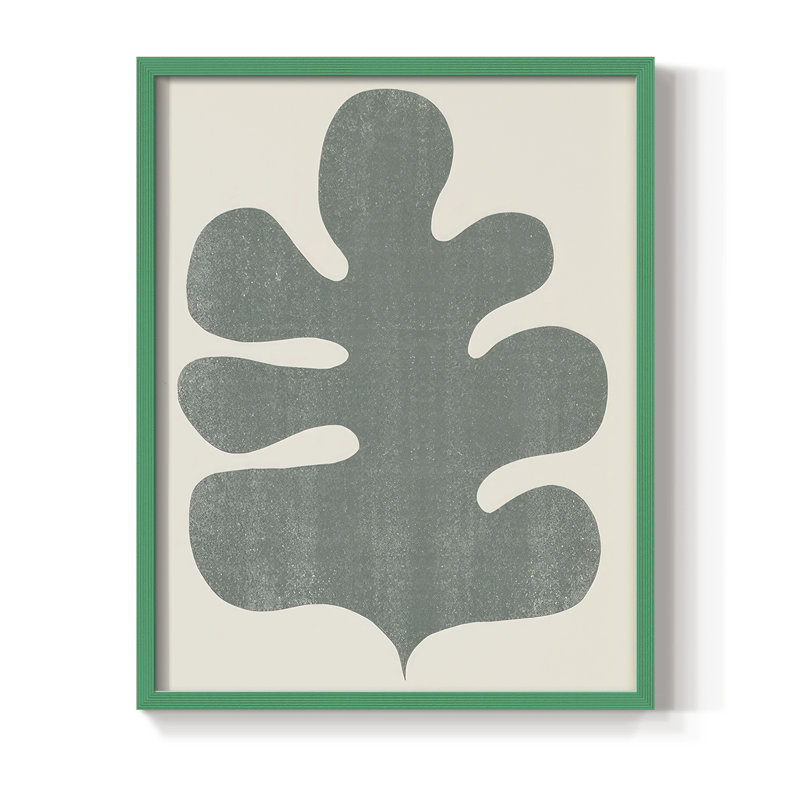 Palm Morph II, reproduction encadrée - bois massif, Vert