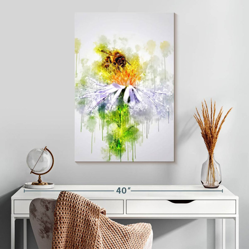 Brampt Honeybee On Flower, 30" H x 20" W