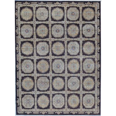 Tapis brun de haute qualité noué à la main Ziegler