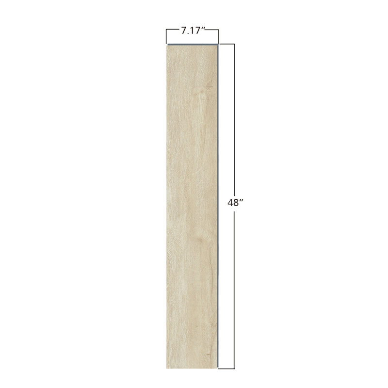 VINTAGE BLUE 6.0MM 20MIL 7.18''W×48''L WATERPROOF SPC VINYL FLOORING, Cream Teak
