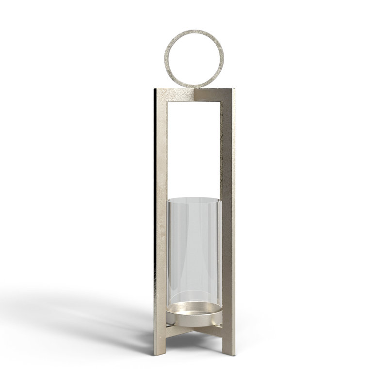 Barrow Lantern, Silver, 30.5" H x 10" W x 10" D