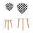 Triangle Nesting Coffee Table Set of 2 Geometric Checkered seamless stars Abstract Chess board allover print End Table Modern Minimalist Side Table Set for Living Room Bedroom-960420501
