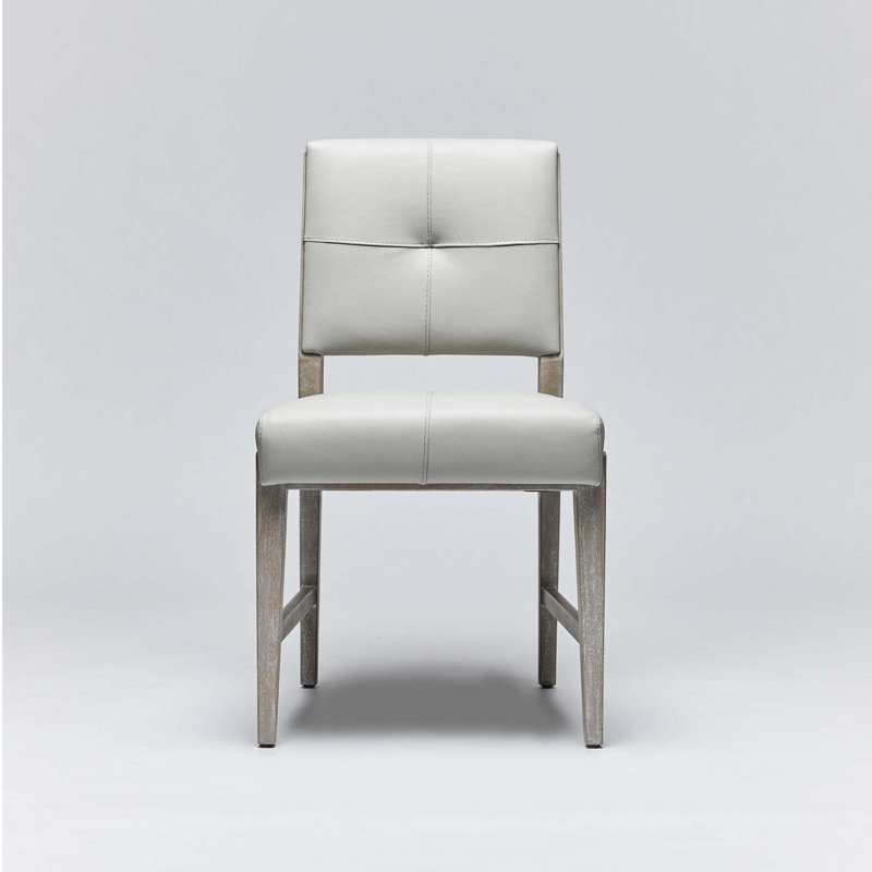Essex Leather Dining Chair, Cliffside Gray