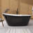 59 in. Freestanding Acrylic Soaking Bathtubs Stand Alone Contemporary Slipper Tub with Pop-up Side Drain-104651823