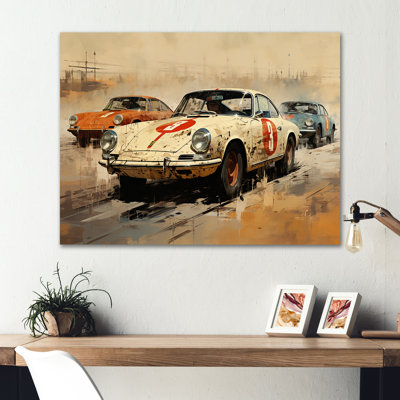 «Vintage Rally Speed Car Melody 2 - Race Tracks», art mural en métal MT135882