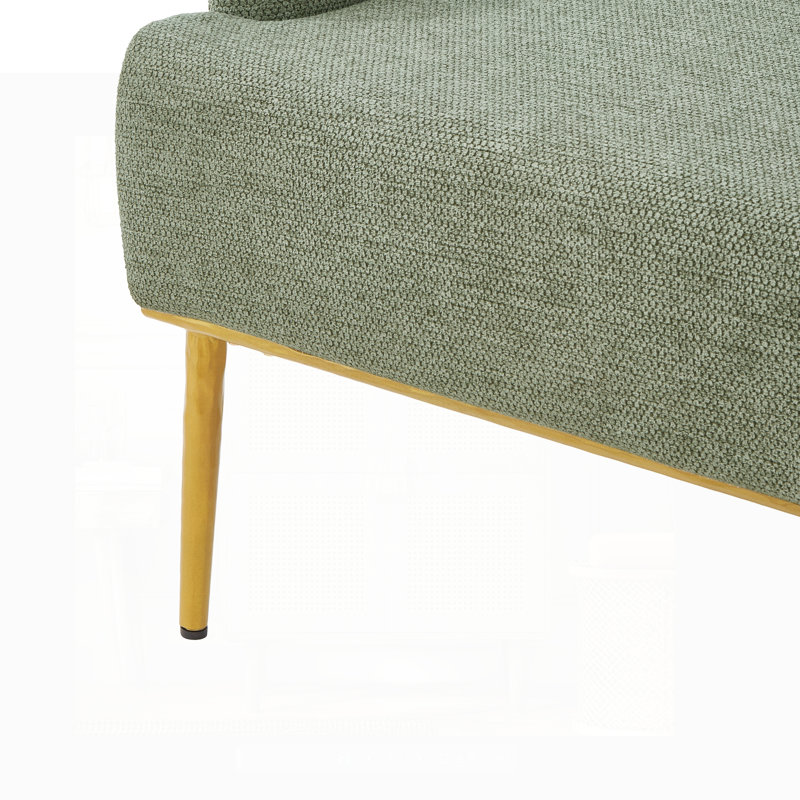 Fauteuil d'appoint Virelli Modern Chenille, Vert