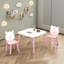 Ensemble de table et de chaises pour enfants, bureau pour tout-petits en bois 3 pièces avec dossier animal, table d'activités pour le dessin, l'apprentissage, la salle de jeux ou la chambre de bébé (rose et blanc)