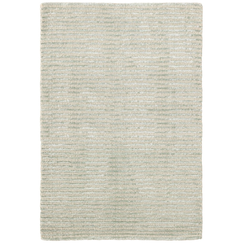 Cut Stripe Ocean Hand Knotted Viscose/Wool Rug, Rectangle 8'6" x 11'6"