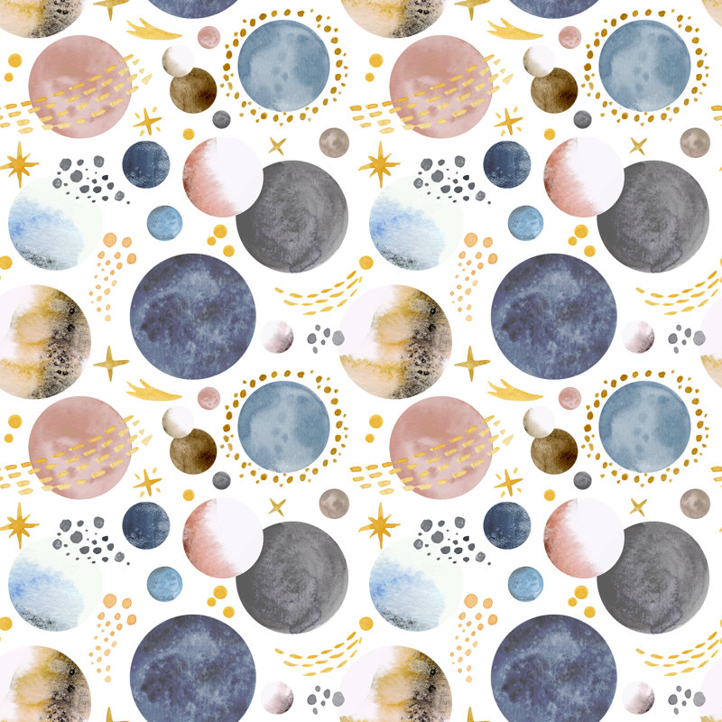Watercolor Pattern Of Space by Alisa Aleksandrova - Wrapped Canvas Painting, 51cm H x 51cm W x 3.8cm D