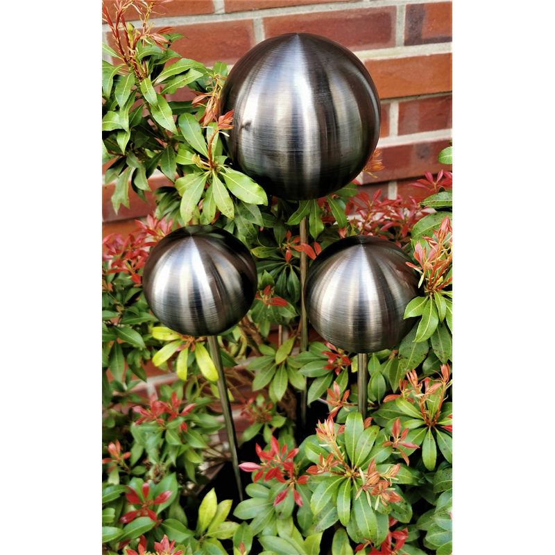 Dearr Stainless Steel Gazing Ball, Black matt 