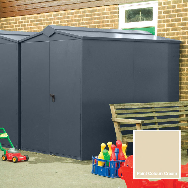 Centurion 5 ft. W x 7 ft. D Apex Metal Shed, Ivory