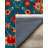 Gracilynn Collection Digital Print Cotton-Polyester Blue Floral Rug-795602913