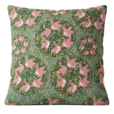 Peach X Pearl Co Woven Deep Green Decorative Throw Pillow, 17 X 18