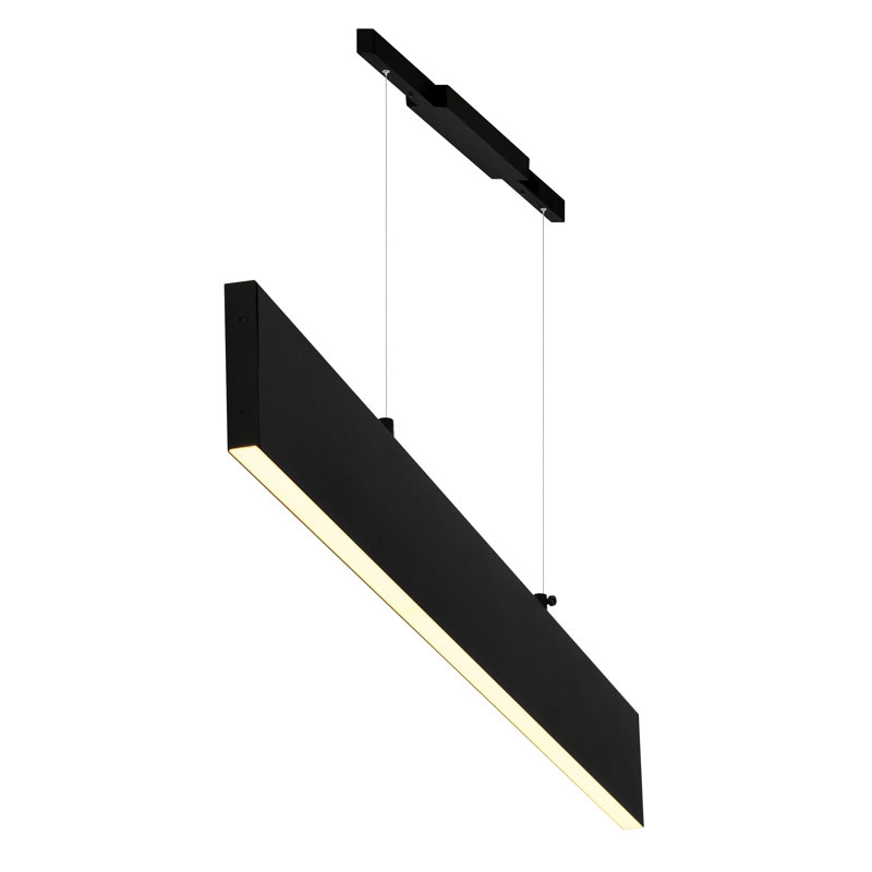 Lustre linéaire intégré à DEL pour les salles à manger, les salons et les tables de billard, Noir