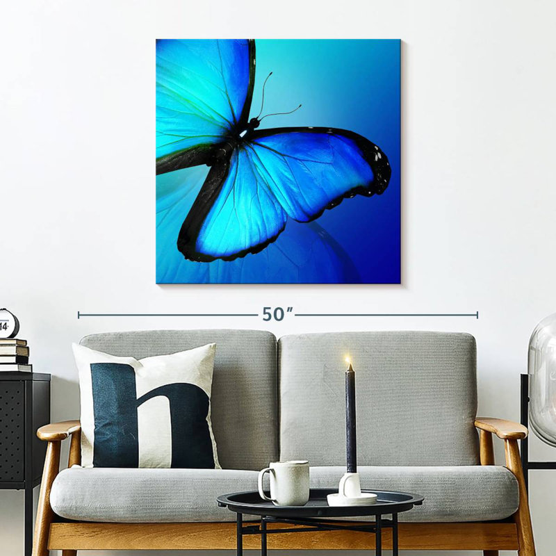 Brampt Glowing Morpho Butterfly, 30" H x 30" W