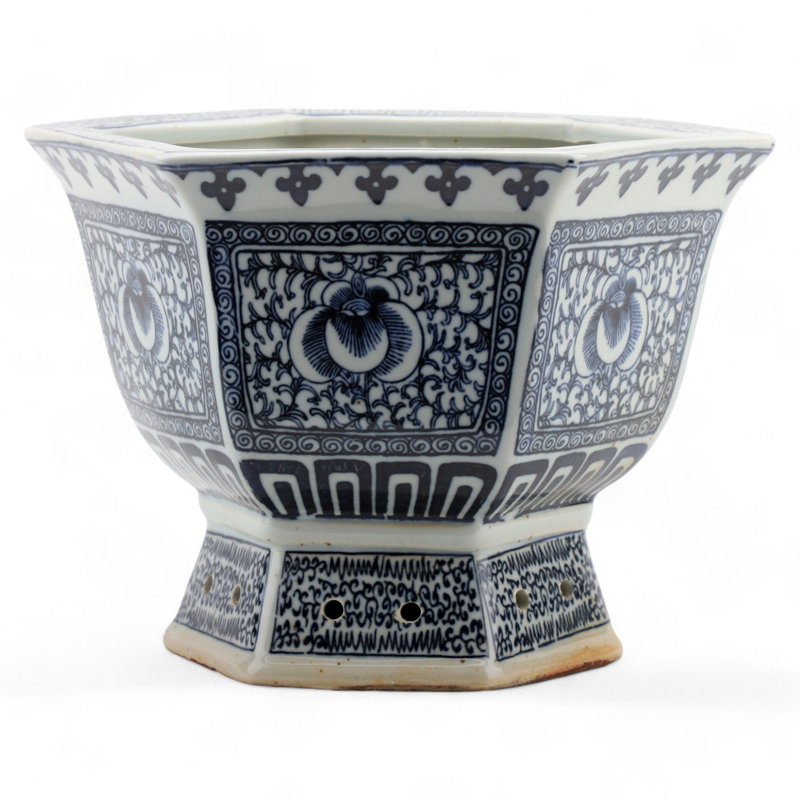 Handmade Ceramic Basin, 7.5" H x 11" W x 11" D