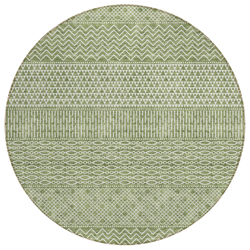 Tisdell Area Rug with Non-Slip Backing, Round 8'