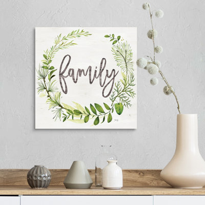 Reproduction d’art textuel sur toile, "Family verdure wreath" par Marla Rae