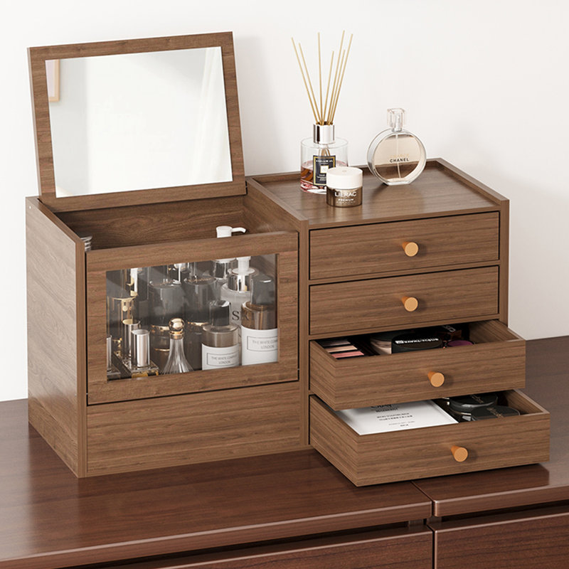 Organisateur de maquillage pour coiffeuse, organisateur de comptoir avec tiroirs, miroir